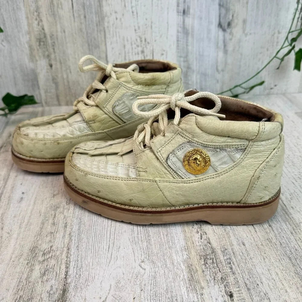 Sefeni Exotic Shoes Made of Tail crocodile & ostrich kids Size 11.5